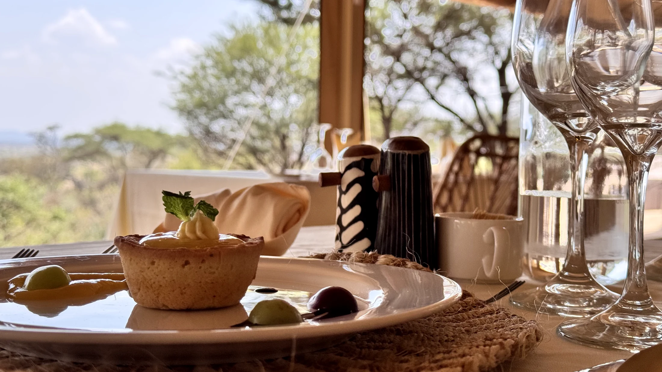 Dessert on dining table