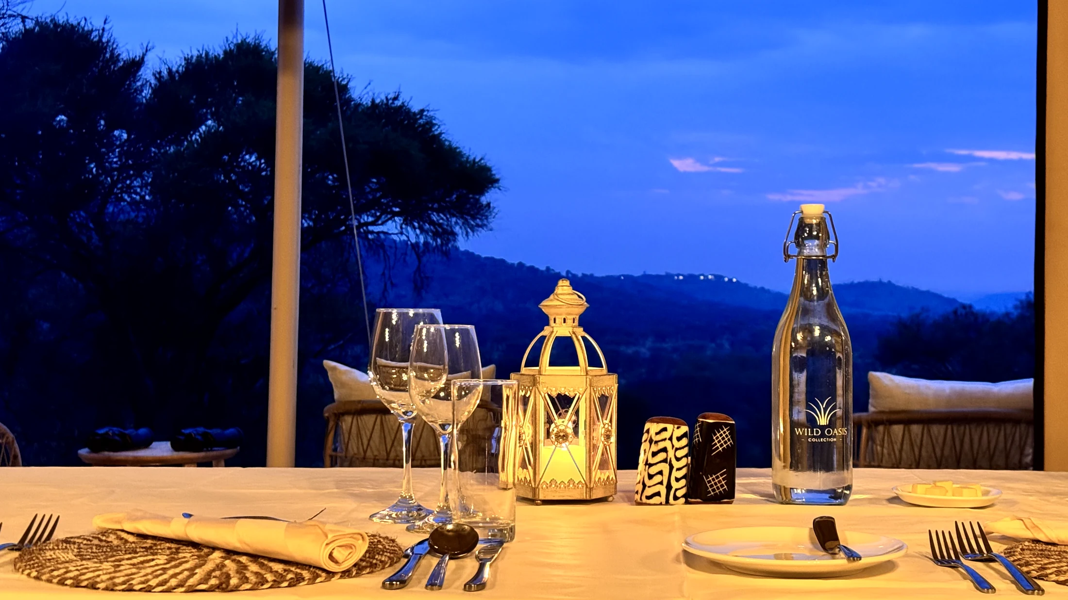 Blue hour dining table