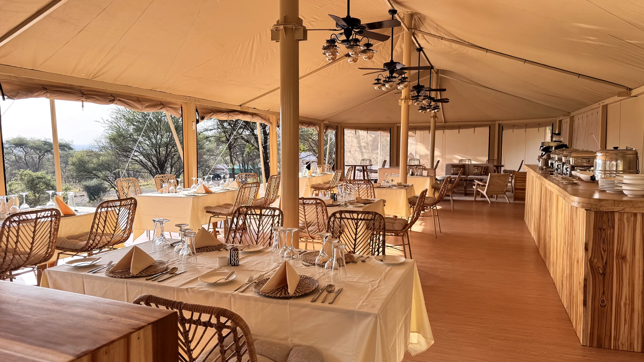 Wide dining interior