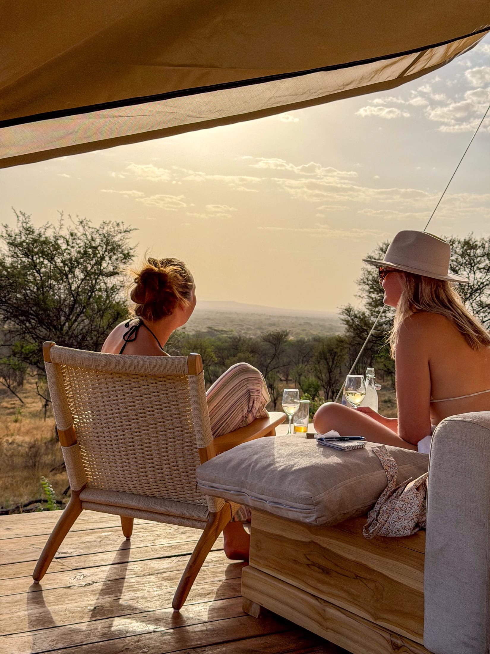 Guests on patio at sundowner