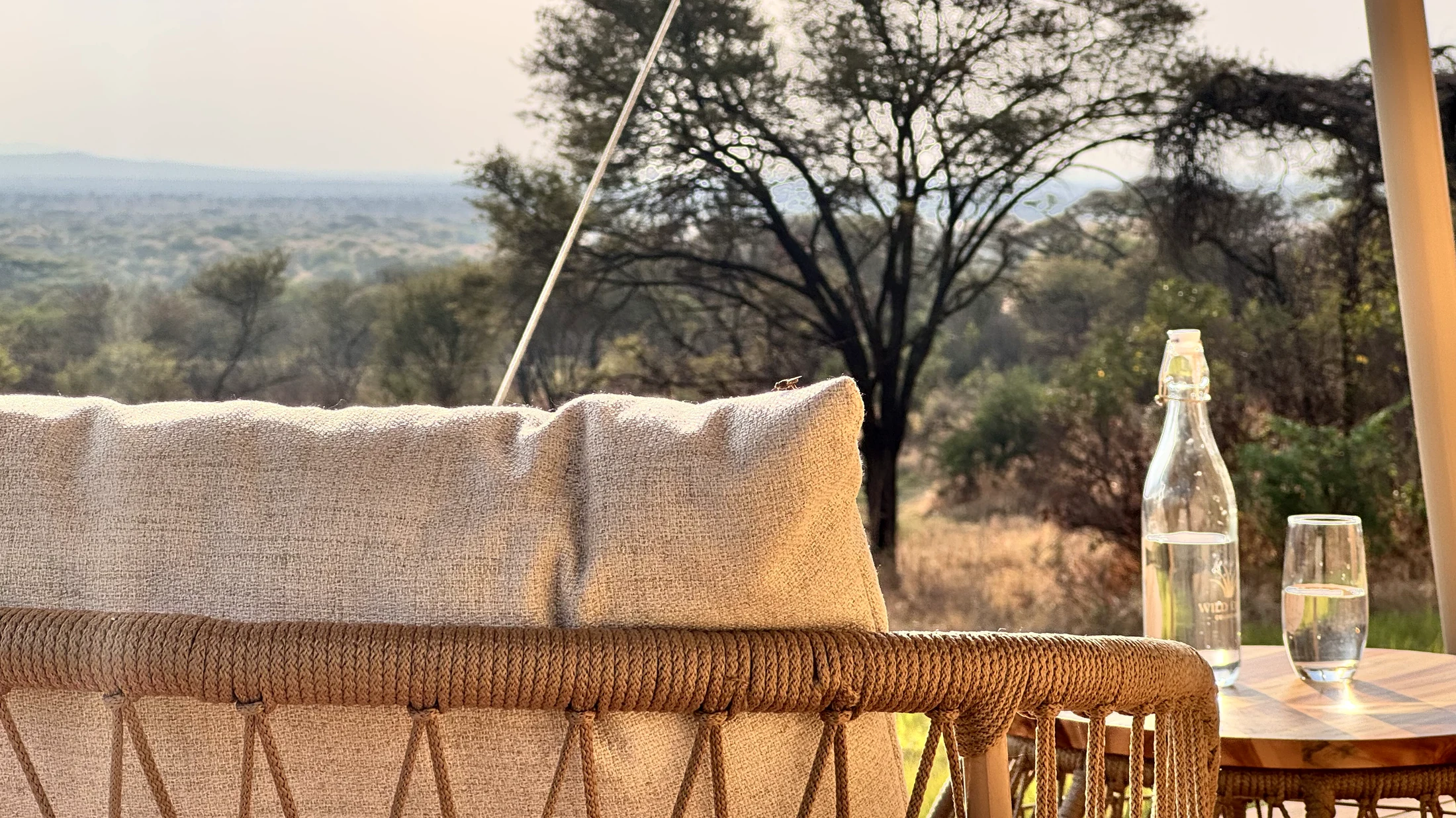 Sofa facing Serengeti landscape